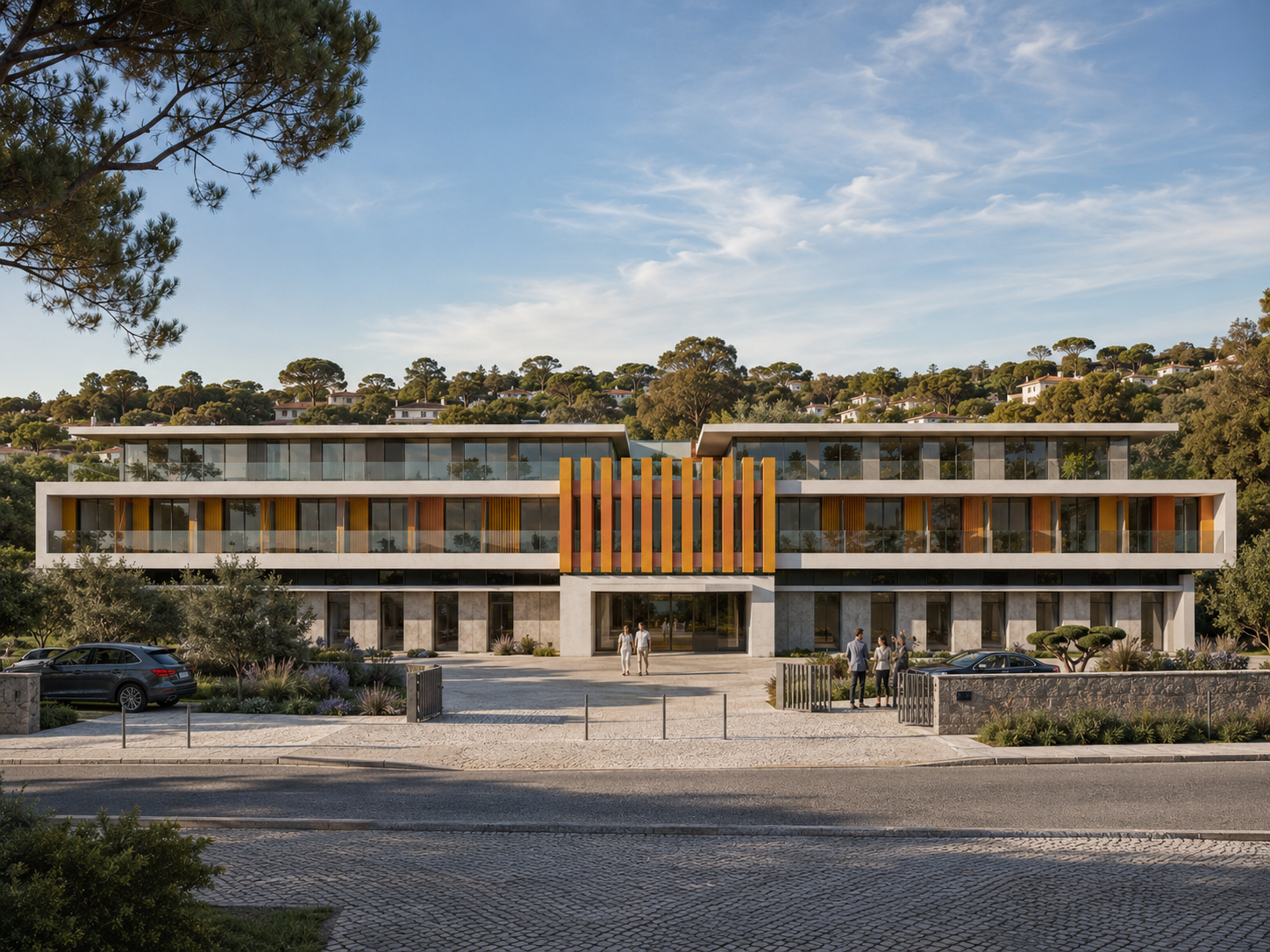 Fachada principal da residência sénior em Cascais